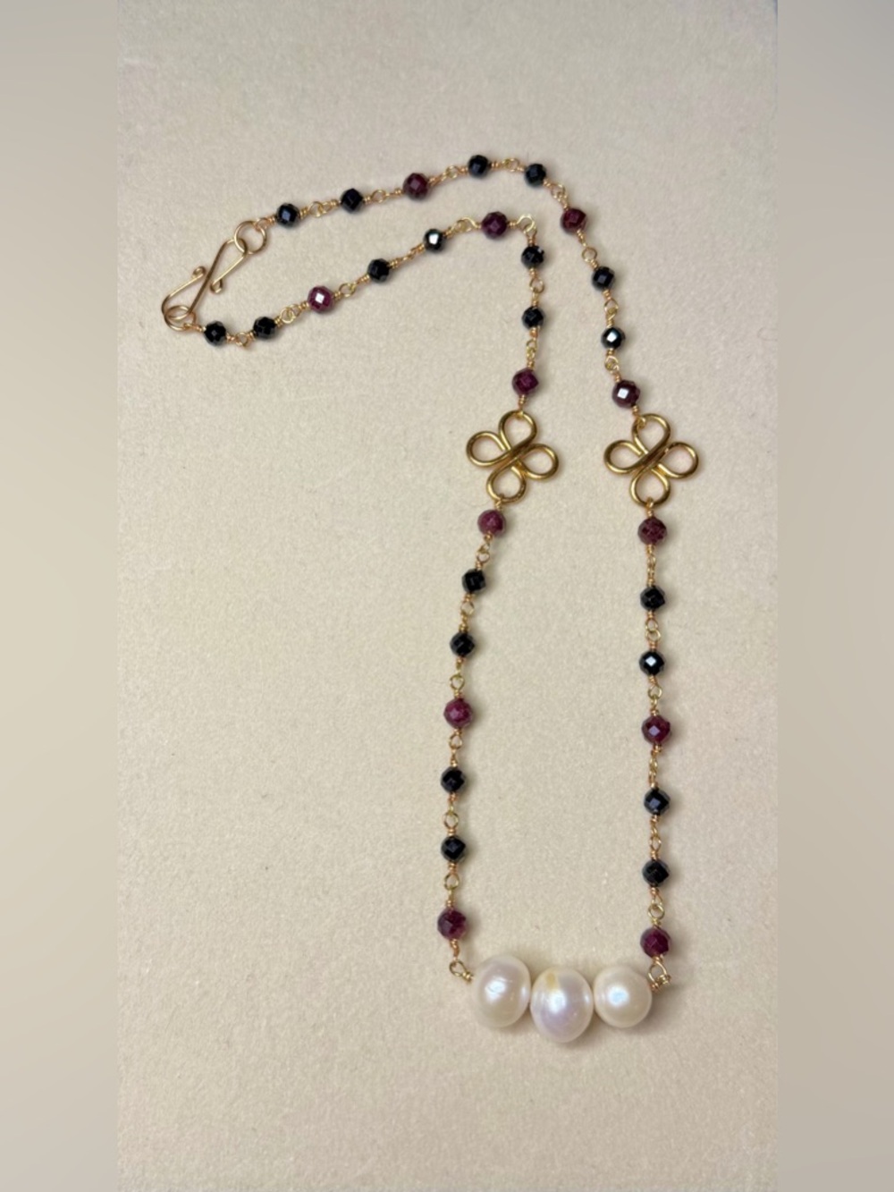 Garnet Spinel Pearl Choker